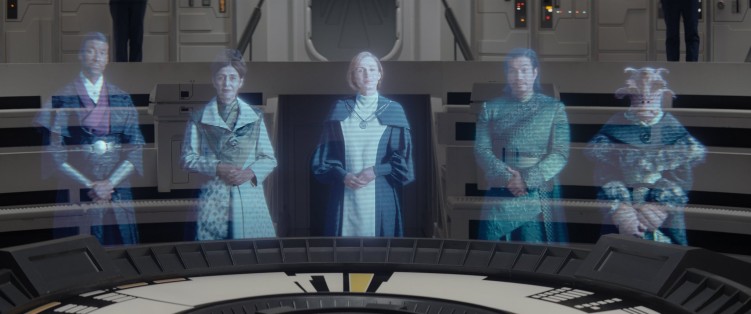 Mon Mothma with the New Republic senators in Ahsoka