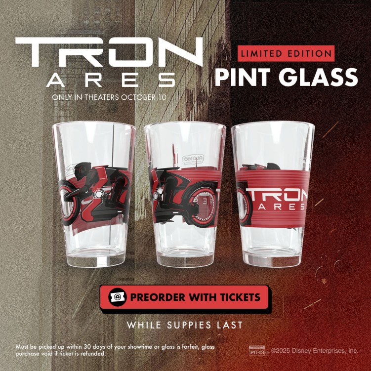 Tron: Ares limited edition pint glass from Alamo Drafthouse