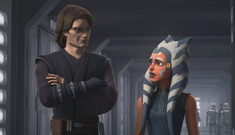 Anakin Skywalker and Ahsoka Tano in Star Wars: The Clone Wars