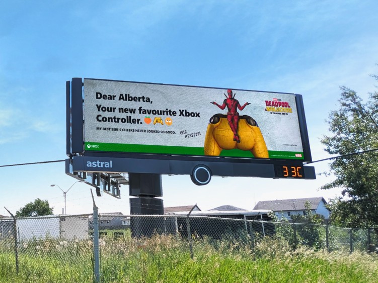 Wolverine Wireless Xbox Controller billboard in Alberta, Canada