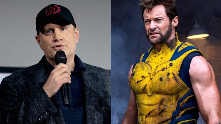 Kevin Feige and Hugh Jackman as Wolverine in Deadpool & Wolverine