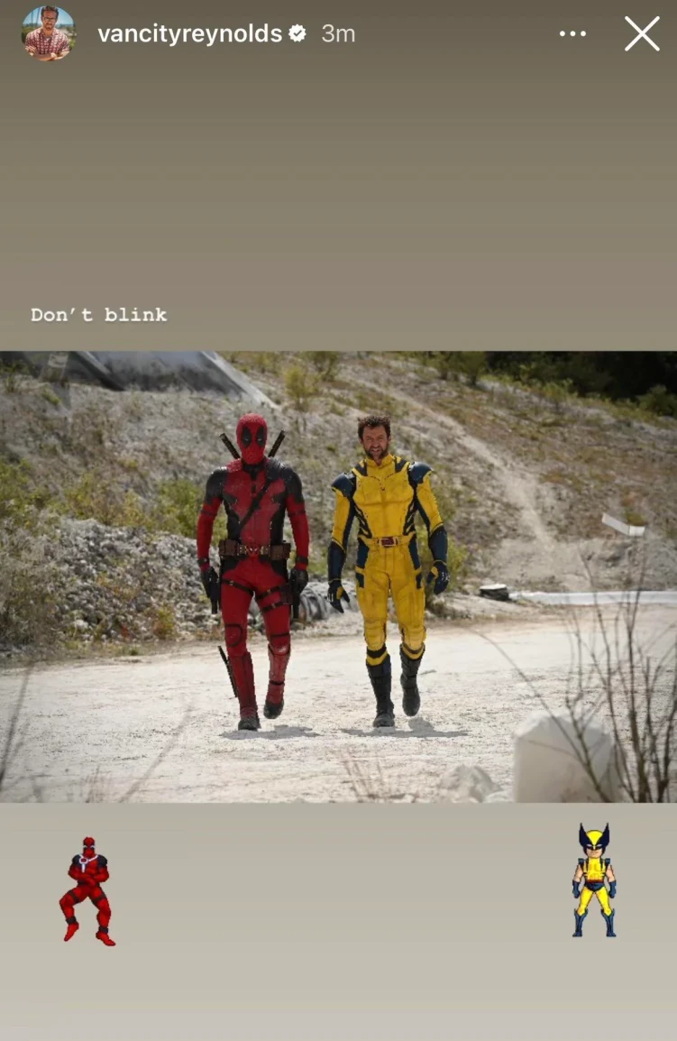 Deadpool and Wolverine in the set of Deadpool 3