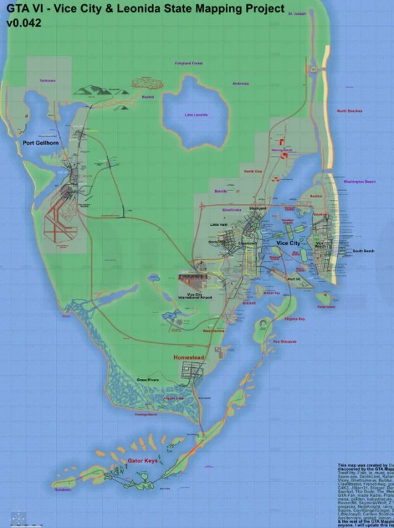 GTA 6 unofficial concept map