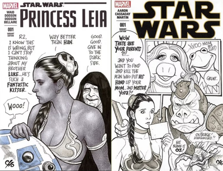 Leia Organa sketch variant / Star Wars sketch variant by Frank Cho