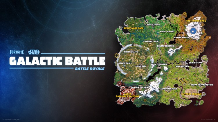 Fortnite Galactic Battle Star Wars season map