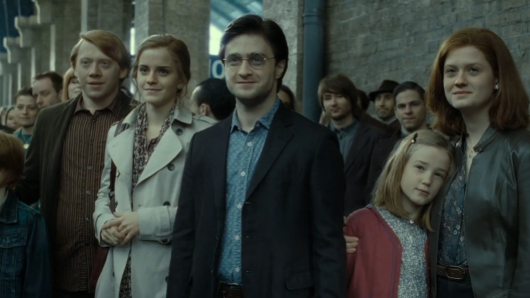 The Harry Potter trio and Ginny Weasley