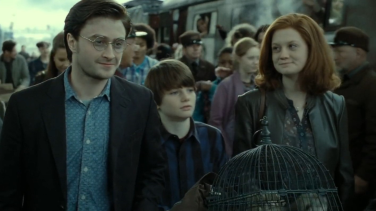 Harry Potter and Ginny Weasley with their son