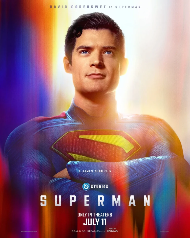 Superman (2025) character poster featuring David Corenswet