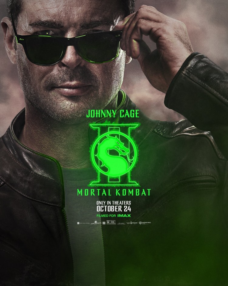 Mortal Kombat II character poster featuring Karl Urban as Johnny Cage