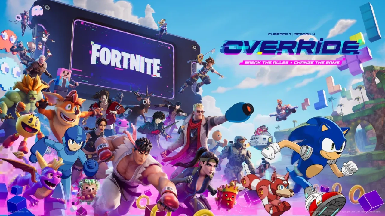 Fortnite Chapter 7 Season 4 Override Trailer Packs the Island With Sonic, Mega Man, and Classic Gaming Icons