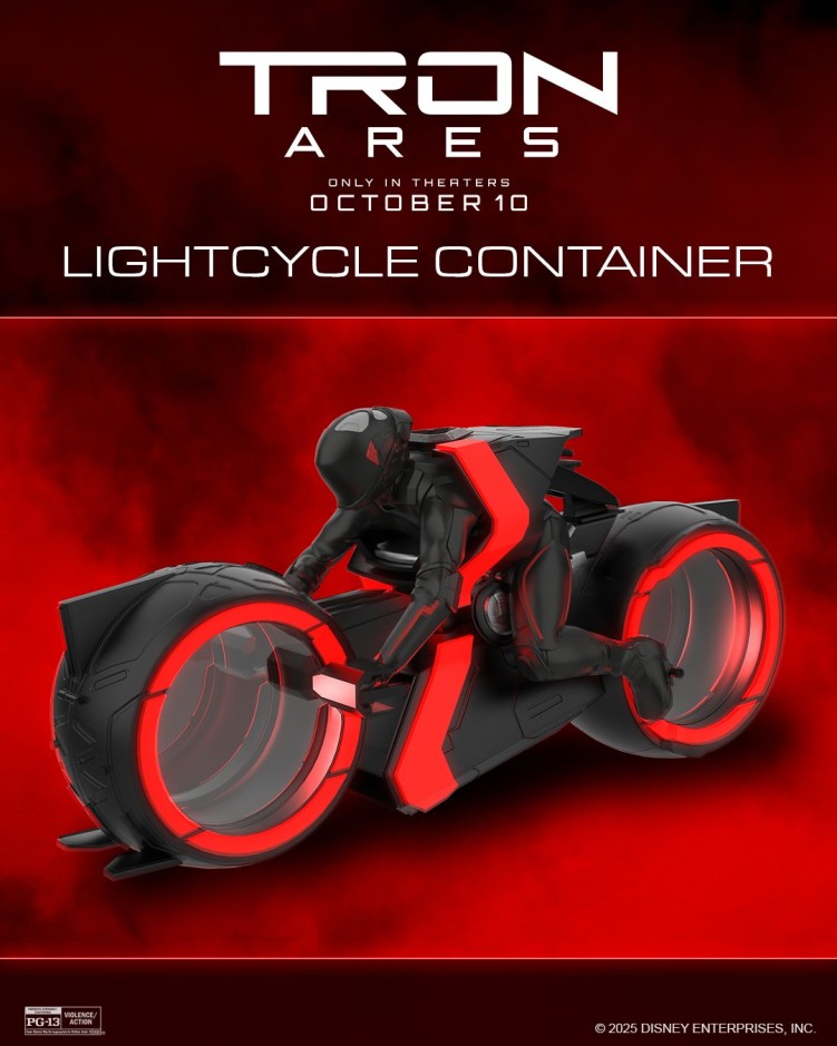 Tron: Ares Lightcycle container from Regal Cinemas