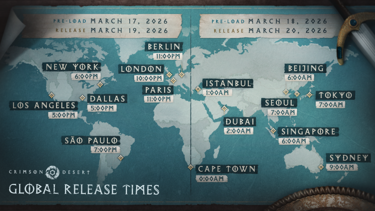 Crimson Desert global release dates