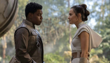John Boyega and Daisey Rildey as Finn and Rey in Star Wars