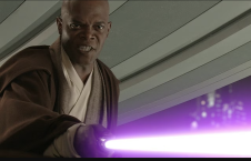 Mace Windu with a lightsaber