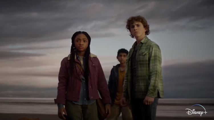 Percy Chase, Annabeth Chase, and Grover Underwood from the teaser trailer of Percy Jackson and the Olympians