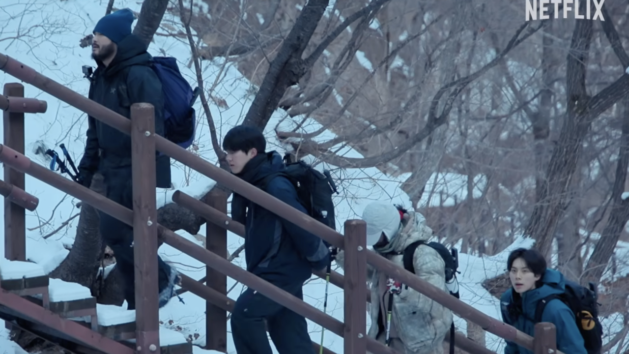 Car, the Garden, Lee Chae-min, Dowoon, and Tarzzan Struggle Up Snowy Peaks in New Teaser for 'Take a Hike!'