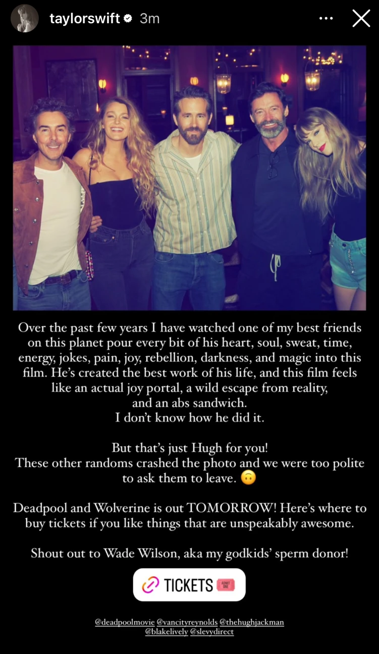Taylor Swift Promotes Deadpool & Wolverine, Praises Hugh Jackman & Trolls Ryan Reynolds