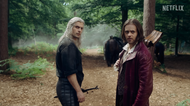 Henry Cavill as The Geralt of Rivia and Joey Batey as Jaskier in The Witcher Season 3 Volume 2